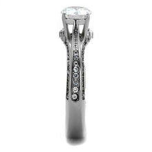 TK2026 - Stainless Steel Ring High polished (no plating) Women AAA Grade CZ Clear