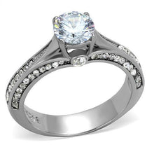 TK2026 - Stainless Steel Ring High polished (no plating) Women AAA Grade CZ Clear