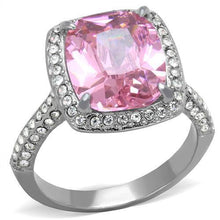 TK2027 - Stainless Steel Ring High polished (no plating) Women AAA Grade CZ Rose