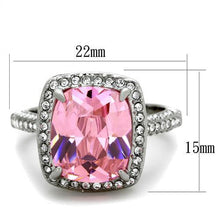 TK2027 - Stainless Steel Ring High polished (no plating) Women AAA Grade CZ Rose