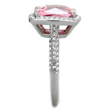 TK2027 - Stainless Steel Ring High polished (no plating) Women AAA Grade CZ Rose
