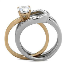 TK2032 - Stainless Steel Ring Two-Tone IP Rose Gold Women AAA Grade CZ Clear