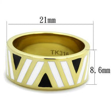 TK2037 - Stainless Steel Ring IP Gold(Ion Plating) Women Epoxy Multi Color