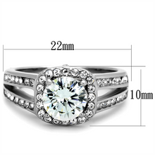 TK2043 - Stainless Steel Ring High polished (no plating) Women AAA Grade CZ Clear