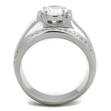 TK2054 - Stainless Steel Ring High polished (no plating) Men AAA Grade CZ Clear
