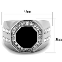 TK2066 - Stainless Steel Ring High polished (no plating) Men Top Grade Crystal Clear
