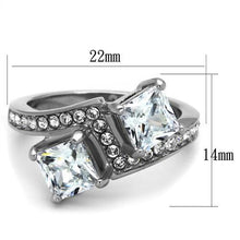 TK2113 - Stainless Steel Ring High polished (no plating) Women AAA Grade CZ Clear
