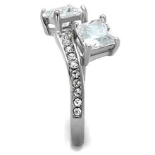 TK2113 - Stainless Steel Ring High polished (no plating) Women AAA Grade CZ Clear