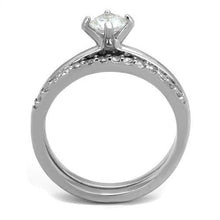 TK2115 - Stainless Steel Ring High polished (no plating) Women AAA Grade CZ Clear