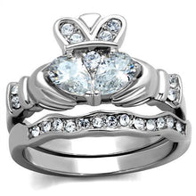 TK2119 - Stainless Steel Ring High polished (no plating) Women AAA Grade CZ Clear