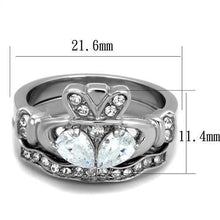 TK2119 - Stainless Steel Ring High polished (no plating) Women AAA Grade CZ Clear