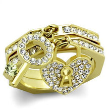 TK2127 - Stainless Steel Ring IP Gold(Ion Plating) Women Top Grade Crystal Citrine Yellow