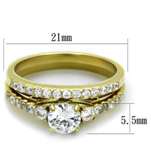 TK2133 - Stainless Steel Ring IP Gold(Ion Plating) Women AAA Grade CZ Clear