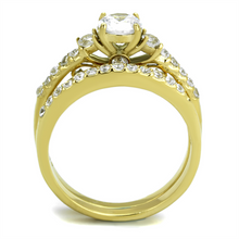 TK2133 - Stainless Steel Ring IP Gold(Ion Plating) Women AAA Grade CZ Clear