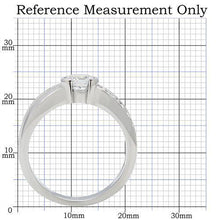 TK214 - Stainless Steel Ring High polished (no plating) Women AAA Grade CZ Clear