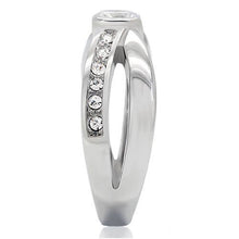 TK214 - Stainless Steel Ring High polished (no plating) Women AAA Grade CZ Clear