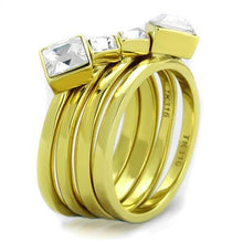 TK2158 - Stainless Steel Ring IP Gold(Ion Plating) Women Top Grade Crystal Clear