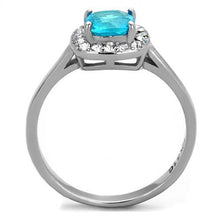 TK2161 - Stainless Steel Ring High polished (no plating) Women Synthetic Sea Blue