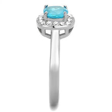 TK2161 - Stainless Steel Ring High polished (no plating) Women Synthetic Sea Blue