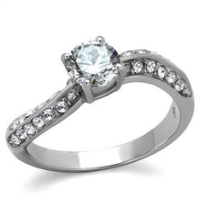 TK2171 - Stainless Steel Ring High polished (no plating) Women AAA Grade CZ Clear