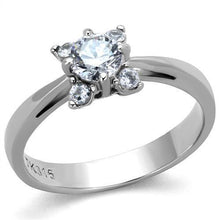 TK2172 - Stainless Steel Ring High polished (no plating) Women AAA Grade CZ Clear