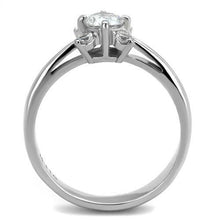 TK2172 - Stainless Steel Ring High polished (no plating) Women AAA Grade CZ Clear