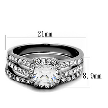 TK2180 - Stainless Steel Ring High polished (no plating) Women AAA Grade CZ Clear