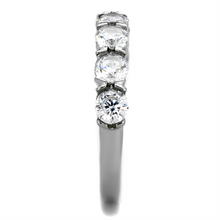 TK2182 - Stainless Steel Ring High polished (no plating) Women AAA Grade CZ Clear