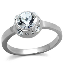 TK2183 - Stainless Steel Ring High polished (no plating) Women Top Grade Crystal Clear