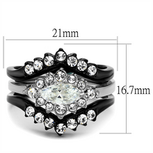 TK2188 - Stainless Steel Ring Two-Tone IP Black Women AAA Grade CZ Clear
