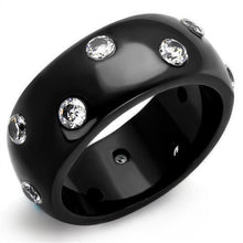 TK2196 - Stainless Steel Ring IP Black(Ion Plating) Women AAA Grade CZ Clear