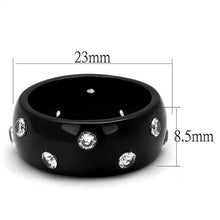 TK2196 - Stainless Steel Ring IP Black(Ion Plating) Women AAA Grade CZ Clear