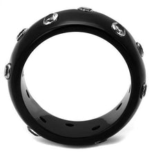 TK2196 - Stainless Steel Ring IP Black(Ion Plating) Women AAA Grade CZ Clear