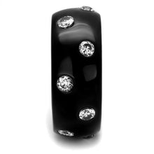 TK2196 - Stainless Steel Ring IP Black(Ion Plating) Women AAA Grade CZ Clear