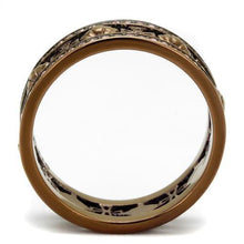 TK2204LC - Stainless Steel Ring IP Coffee light Women Top Grade Crystal Light Rose