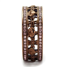 TK2204LC - Stainless Steel Ring IP Coffee light Women Top Grade Crystal Light Rose