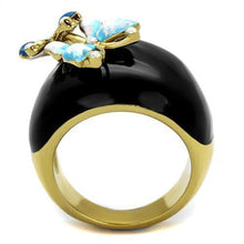 TK2212 - Stainless Steel Ring IP Gold(Ion Plating) Women Top Grade Crystal White AB
