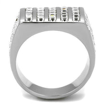 TK2219 - Stainless Steel Ring High polished (no plating) Men Top Grade Crystal Clear