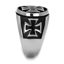 TK2226 - Stainless Steel Ring High polished (no plating) Men Epoxy Jet