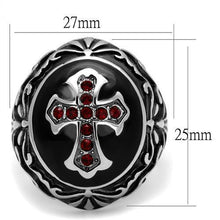 TK2229 - Stainless Steel Ring High polished (no plating) Men Top Grade Crystal Siam