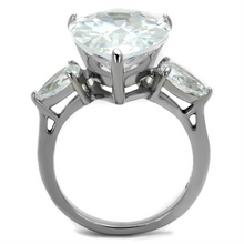 TK2256 - Stainless Steel Ring High polished (no plating) Women AAA Grade CZ Clear