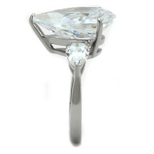 TK2256 - Stainless Steel Ring High polished (no plating) Women AAA Grade CZ Clear