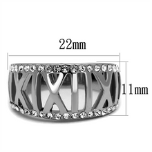 TK2257 - Stainless Steel Ring High polished (no plating) Women Top Grade Crystal Clear