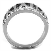 TK2257 - Stainless Steel Ring High polished (no plating) Women Top Grade Crystal Clear