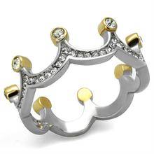 TK2258 - Stainless Steel Ring Two-Tone IP Gold (Ion Plating) Women Top Grade Crystal Clear