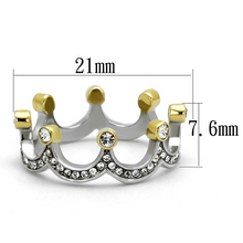 TK2258 - Stainless Steel Ring Two-Tone IP Gold (Ion Plating) Women Top Grade Crystal Clear