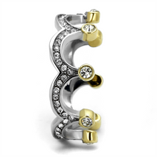 TK2258 - Stainless Steel Ring Two-Tone IP Gold (Ion Plating) Women Top Grade Crystal Clear