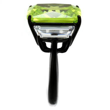 TK2275 - Stainless Steel Ring IP Black(Ion Plating) Women AAA Grade CZ Apple Green color