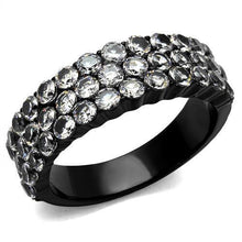 TK2277 - Stainless Steel Ring IP Black(Ion Plating) Women AAA Grade CZ Clear