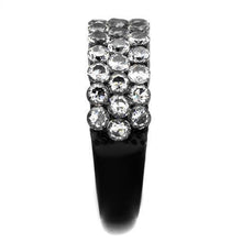 TK2277 - Stainless Steel Ring IP Black(Ion Plating) Women AAA Grade CZ Clear
